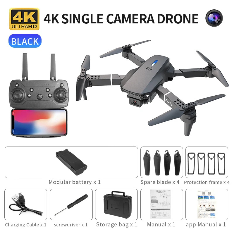 Drone Z - E88 ProIntelligent Folding Drone Supports single/Dual