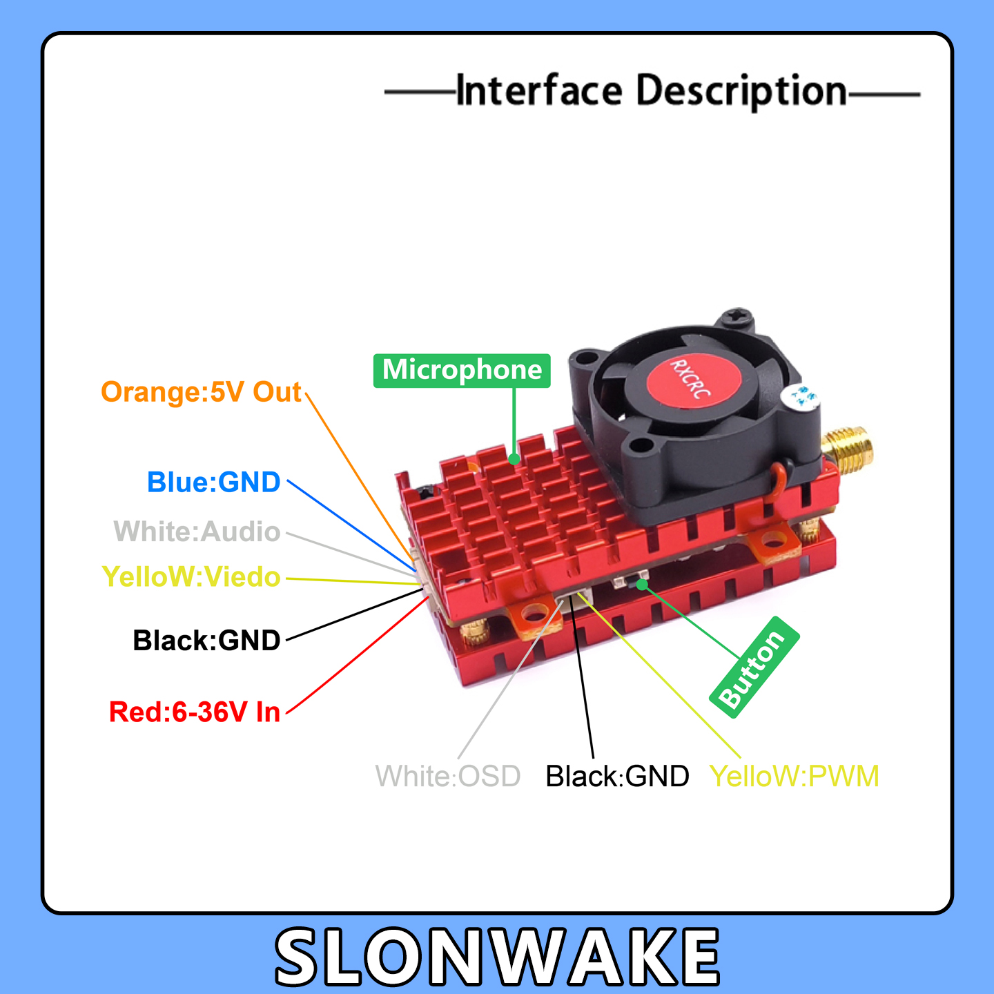 SLONWAKE 5.8G 2W VTX FPV 1800T - Drone Rc Board review and price